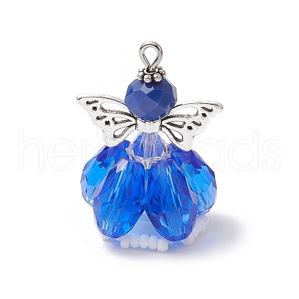 Faceted Glass Pendants PALLOY-MZ00583-02-1