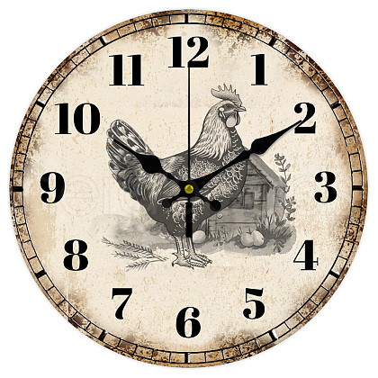 MDF Printed Wall Clock HJEW-WH0058-019-1