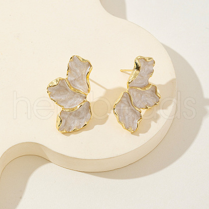 Flower Alloy Enamel Stud Earrings FS-WG50345-01-1