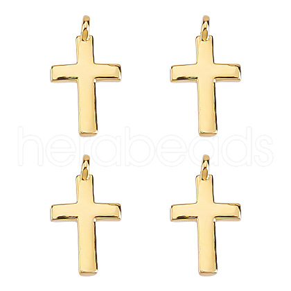 GOMAKERER 4Pcs 925 Sterling Silver Cross Charms FIND-GO0002-62B-1