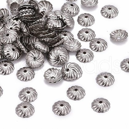 Tarnish Resistant Flower 304 Stainless Steel Bead Caps STAS-R083-13-1
