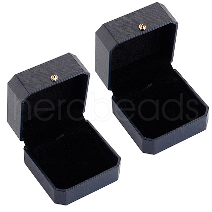 CALFOVERA 2Pcs PU Leather Necklace Gift Boxes LBOX-CL0001-02-1