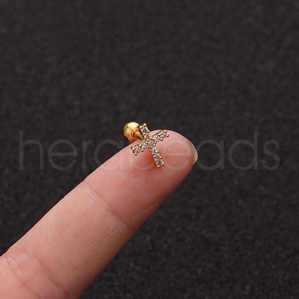 Brass Micro Pave Clear Cubic Zirconia Cartilage Earrings for Women WGD0011-28-1