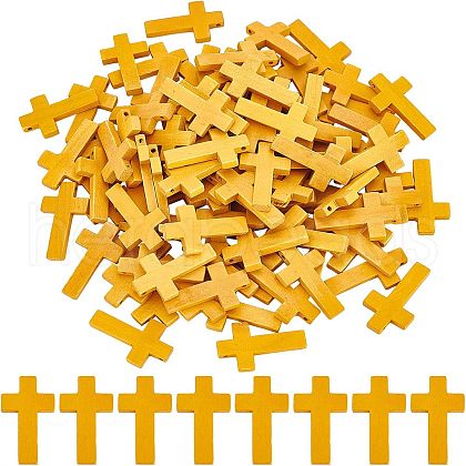  100Pcs Maple Wood Pendants WOOD-NB0001-77-1