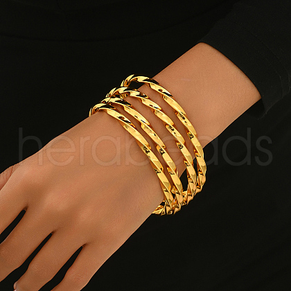 4Pcs Elegant Zinc Alloy Twisted Bangle Set for Women IW6232-2-1