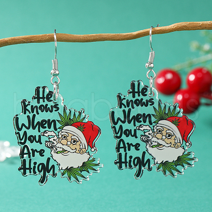 Cute Christmas Santa Claus Dangle Earrings KX1970-2-1