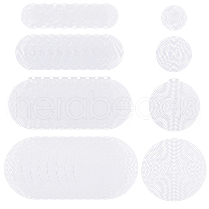 DICOSMETIC 40Pcs 4 Style Plastic Mesh Canvas Sheets DIY-DC0002-54-1