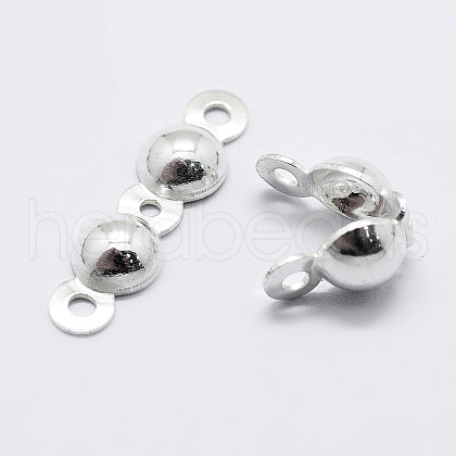 925 Sterling Silver Bead Tips Knot Covers STER-K167-002D-S-1