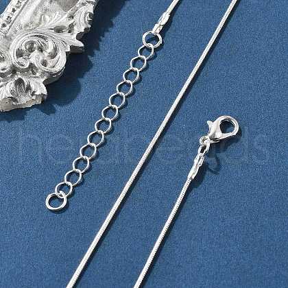 Brass Round Snake Chain Necklaces X-MAK-T006-11B-S-1