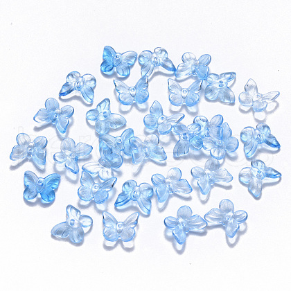 Transparent Spray Painted Glass Charms X-GLAA-T016-21A-1