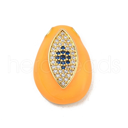 Rack Plating Brass Micro Pave Cubic Zirconia Pendants KK-P277-28G-04-1