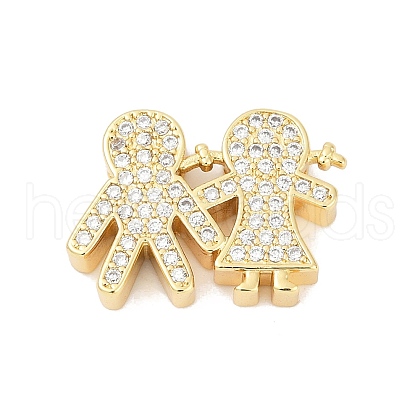 Brass Micro Pave Cubic Zirconia Beads KK-H203-05G-1