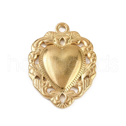 304 Stainless Steel Pendants STAS-P390-02G-G-1