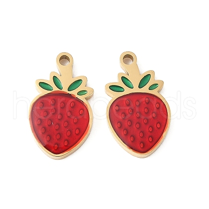 304 Stainless Steel Enamel Charms STAS-R168-02I-G-1