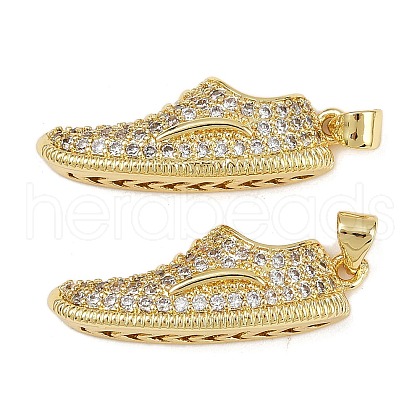 Brass Micro Pave Cubic Zirconia Pendants KK-S526-10G-D-1