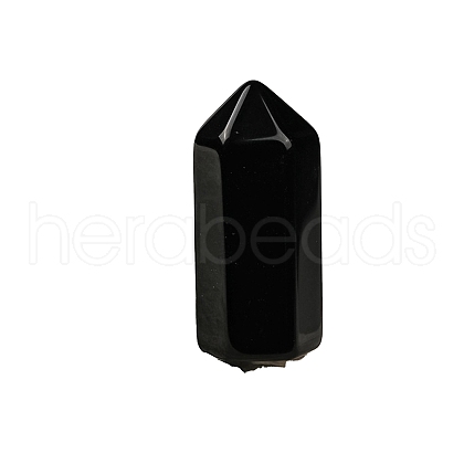 Pointed Tower Natural Obsidian Healing Stone Wands PW-WG87518-01-1