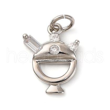 Brass Micro Pave Cubic Zirconia Dessert Charms KK-P308-63P-1