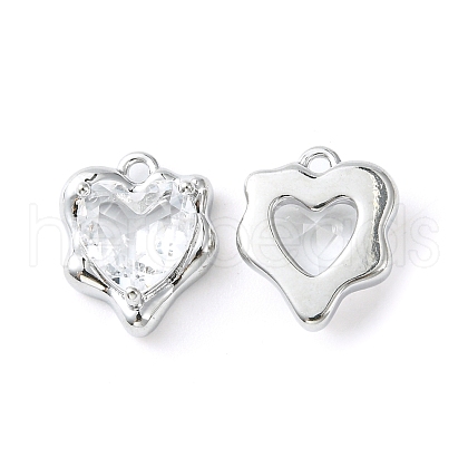 Brass Micro Pave Cubic Zirconia Charms KK-L208-06P-07-1