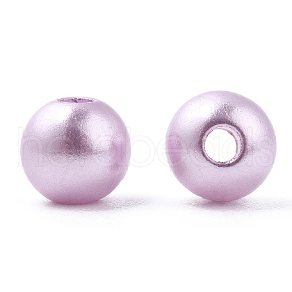 Spray Painted ABS Plastic Imitation Pearl Beads OACR-T015-05A-12-1