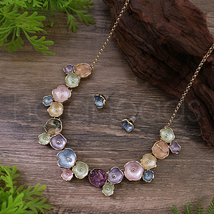 Flower Alloy Enamel Jewelry Set FS-WGE20A8-04-1