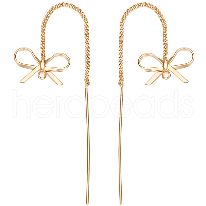 Beebeecraft 10Pcs Brass Chains Stud Earring Findings KK-BBC0009-82-1