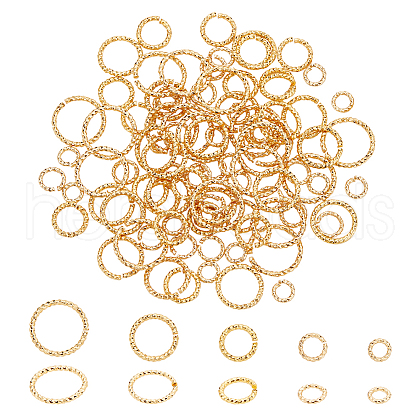   100Pcs 5 Styles Brass Open Jump Rings KK-PH0006-21-1