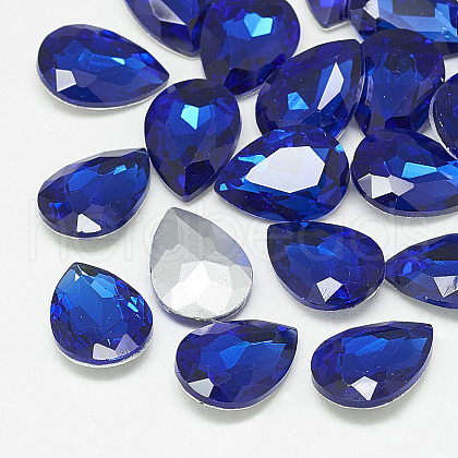 Pointed Back Glass Rhinestone Cabochons RGLA-T081-20x30mm-11-1