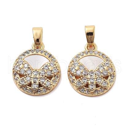Brass Micro Pave Cubic Zirconia Charms KK-L222-017G-1