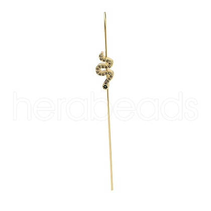 Brass Crystal Rhinestone Ear Wrap Crawler Hook Earrings for Women EJEW-C097-04G-04-1