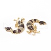 Brass Micro Pave Clear Cubic Zirconia Pendants ZIRC-F135-05G-01-3