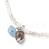 8 Styles Summer Natural Pearl & Round Glass Seed Beaded Stretch Anklets AJEW-AN00670-6