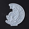 Halloween Theme DIY Moon with Ghost Cat Display Decoration Silicone Molds DIY-G058-E04-3