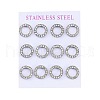 304 Stainless Steel Stud Earrings EJEW-C099-09P-02-1