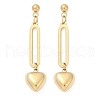 304 Stainless Steel Heart Dangle Stud Earrings EJEW-V004-01G-4