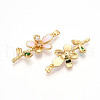 Brass Micro Pave Cubic Zirconia Pendants KK-N257-25G-2