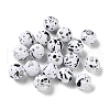 Printed Opaque Acrylic Round Beads ACRP-P001-01B-01-1