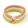 3Pcs 3 Styles Polymer Clay Heishi Beads Stretch Bracelets Sets BJEW-JB05920-1