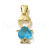 Rack Plating Brass Glass Pendants KK-P272-18B-G03-1