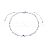 Brass Round Beads Braided Bead Bracelets for Women BJEW-JB11718-06-2