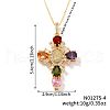 Brass Pave Cubic Zirconia Virgin Mary Cross Pendant Necklaces FU1040-4-1