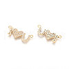 Brass Micro Pave Clear Cubic Zirconia Pendants ZIRC-L085-42G-2