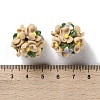 Luminous Polymer Clay Rhinestone Floral Ball Beads CLAY-U002-01A-5