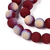 Frosted Opaque Glass Beads Strands GLAA-T032-P8mm-MBB05-3