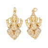 Rack Plating Brass Micro Pave Cubic Zirconia Pendants KK-I689-16G-1