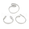 Non-Tarnish 304 Stainless Steel Teardrop Open Cuff Rings for Women RJEW-C095-06P-3