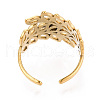 Leaf 304 Stainless Steel Cuff Ring Components STAS-T066-27G-3