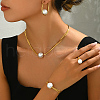 Stainless Steel Snake Bone Chain Bracelets & Earrings & Necklaces & Rings Sets RR0582-3