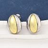 Brass Two Tone Stud Earrings for Women EJEW-U057-04G-B-3