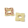 Flower Brass Enamel Beads KK-P290-11G-03-2