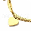 Ion Plating(IP) 304 Stainless Steel Enamel Heart with Evil Eye Pendant Necklaces NJEW-C032-08G-3